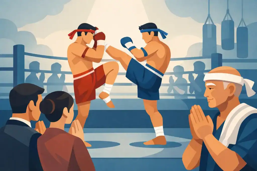 Muay Thai Vorführung mit Respekt erleben